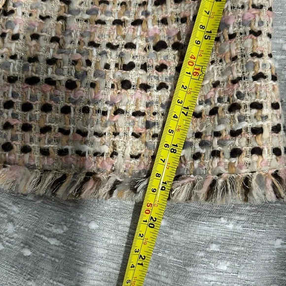 A370 Dana Buchman Mink Fur Trim Tweed Jacket Sz 4P Brown Pink Cream Luxury - Picture 5 of 10